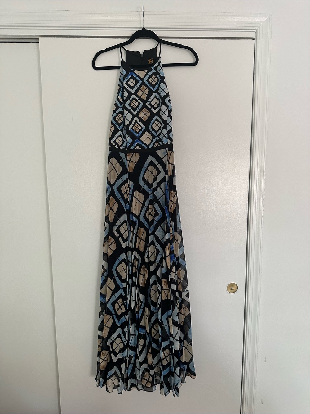 Geometric Halter Maxi Dress Formal